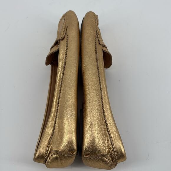 GH Bass & Co Womens PAMMY Metallic Gold Leather Slip On Loafer Size 9 - Picture 5 of 9